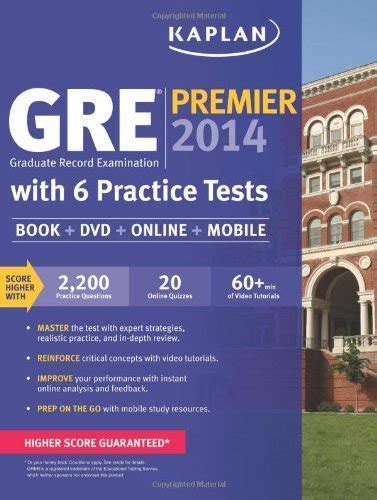 Kaplan GRE Premier 2014 with 6 Practice Tests book online DVD mobile Reader