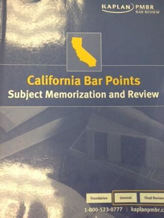 Kaplan Pmbr California Bar Points Subject Memorization and Review PDF