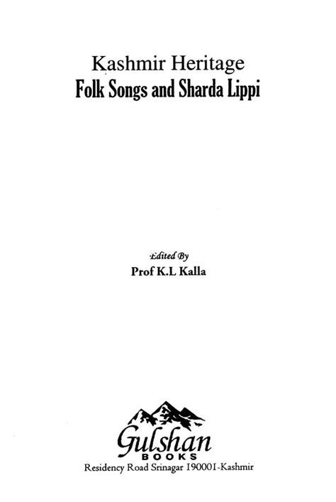 Kashmir Heritage Folk Songs and Sharda Lippi PDF