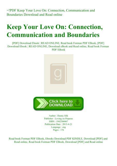 Keep Your Love On Connection Communication And Boundaries Epub