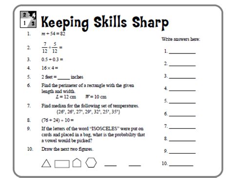 Keeping Skills Sharp Week 30 Answer PDF