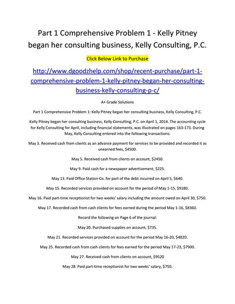 Kelly Consulting Comprehensive Problem 1 Solution 2014 Ebook Doc