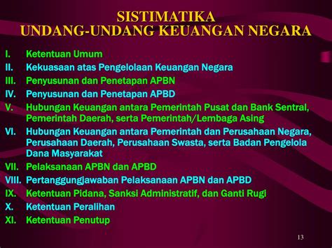 Ketentuan Utama UU Keuangan Negara