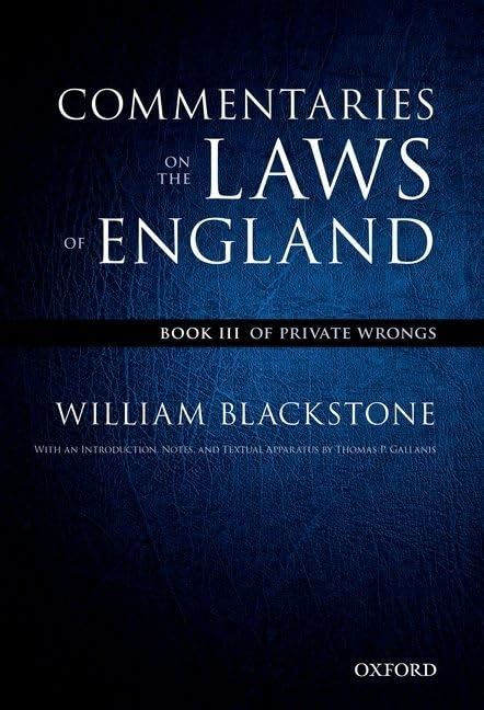 Key Concepts in Blackstone's Commentaries on the Laws of England