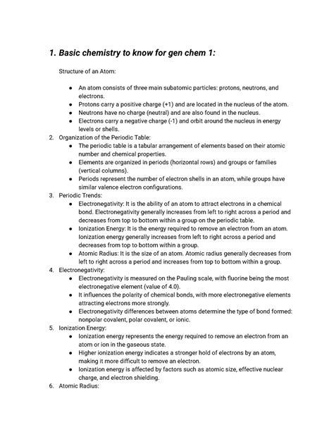 Key Concepts in Gen Chem 1