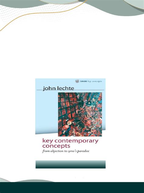 Key Contemporary Concepts: From Abjection to Zeno's Paradox (Sage Key Concepts) Epub