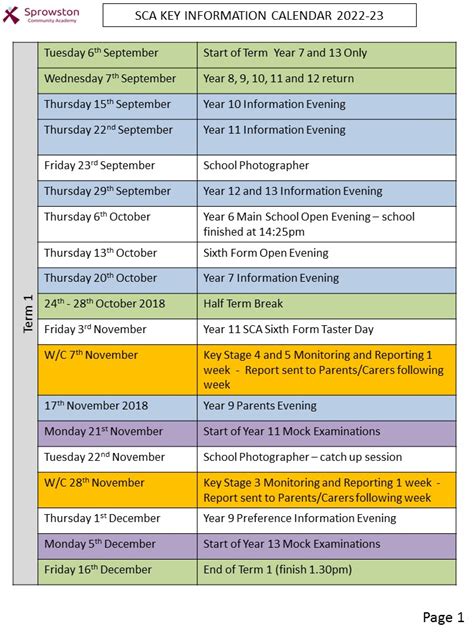 Key Dates for the 2022/23 Academic Year