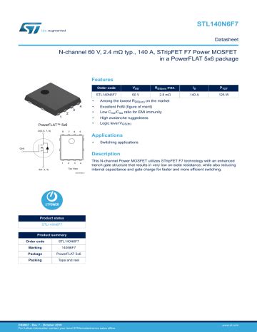 Key Features and Applications of STL140N6F7