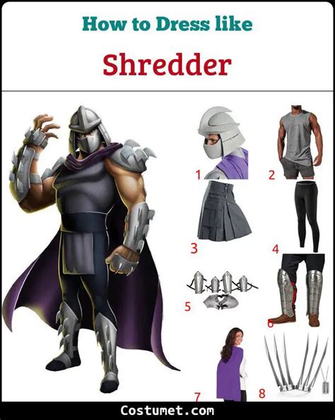 Key Features of the Shredder Costume: