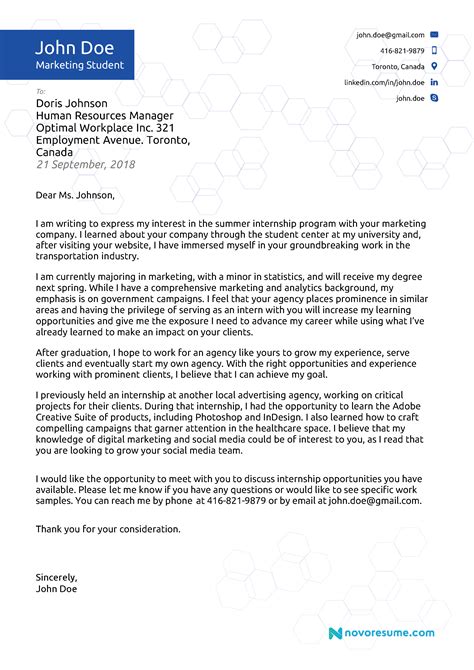 Key Ingredients of a Compelling Internship Cover Letter