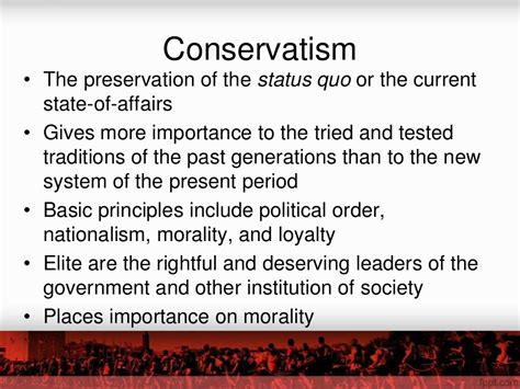 Key Principles of Conservatism: