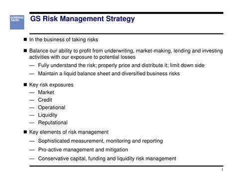 Key Principles of Goldman Sachs' Risk Management