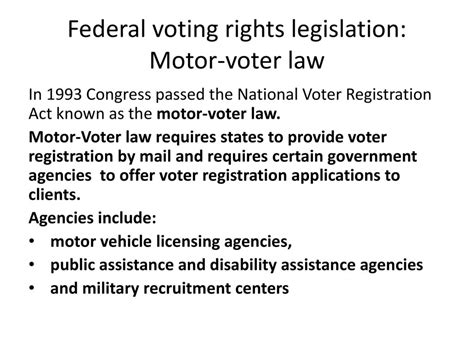 Key Provisions of the Motor-Voter Law