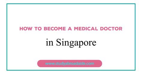 Key Requirements for Becoming a Doctor in Singapore