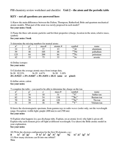 Key Terms Elements And Their Properties Answer Reader