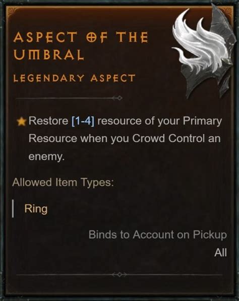 Key Umbral Aspect Abilities: