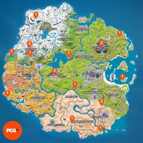 Key locations on the map: