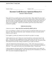 Keystone Credit Recovery Answer Key American History Doc