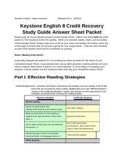 Keystone Credit Recovery Answer Key English 9 Doc