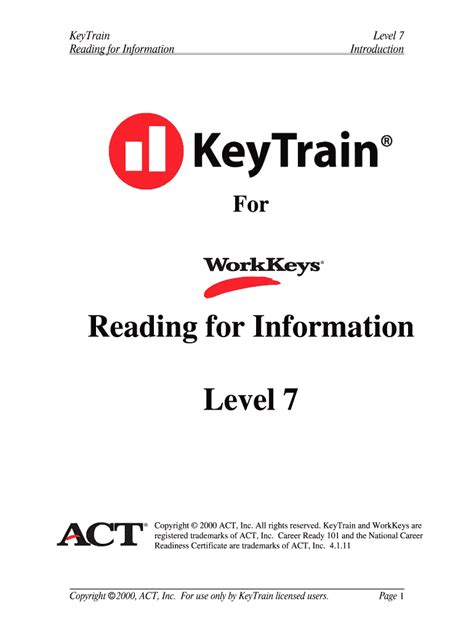 Keytrain Test Answers Reader