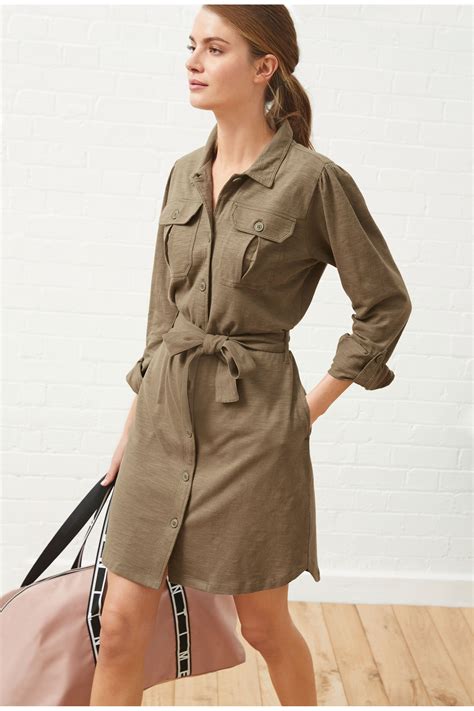 Khaki Shirt Dress: