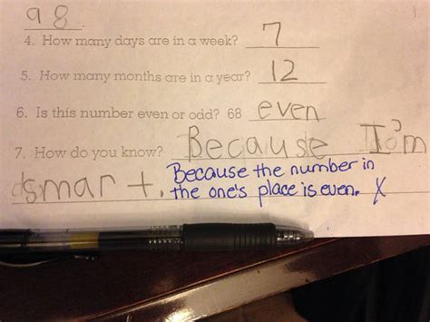 Kid Answers Test Questions Funny Reader