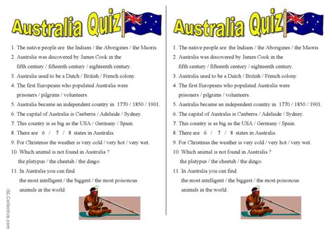 Kids Australian Quiz Questions And Answers Printable Epub