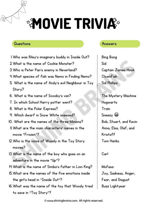 Kids Trivia Questions Answers Doc