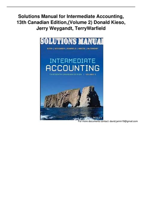 Kieso Weygandt Warfield 13th Edition Solutions Manual Epub