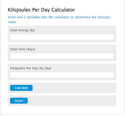 Kilojoule Calculator: Your Essential Tool for Calorie Tracking