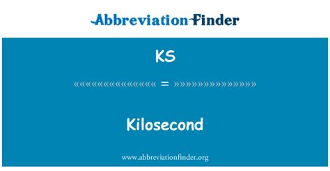 Kiloseconds (ks)