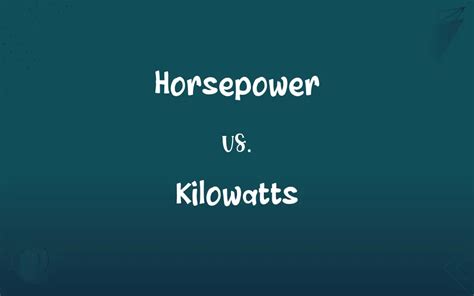 Kilowatts vs. Horsepower: The Basics