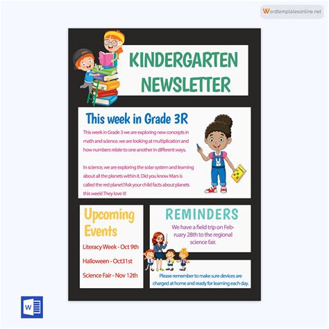 Kindergarten Newsletter Template Free