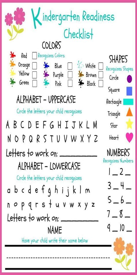 Kindergarten Readiness Printables