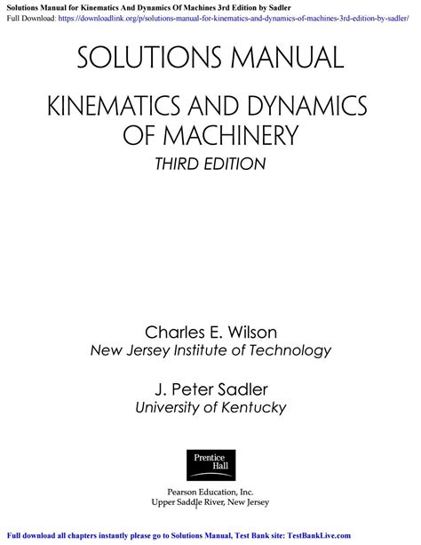 Kinematics Dynamics Of Machines Solution Manual Martin Epub