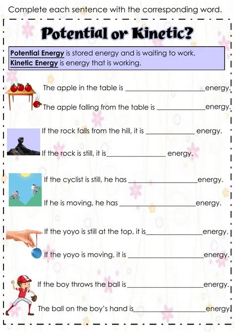 Kinetic and Potential Energy Worksheet: A Dynamic Guide to 101 Scenarios