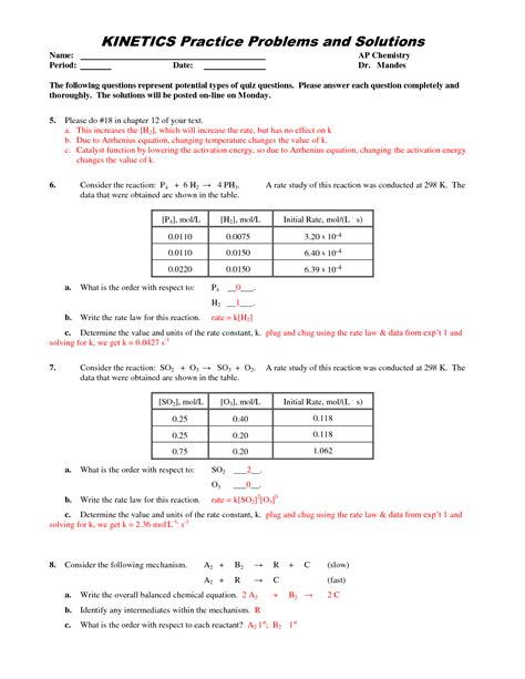 Kinetics Practice Problems And Solutions Loudoun County Reader