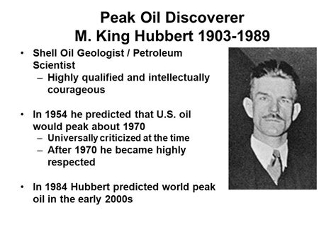 King Hubbert: The Visionary Geologist Who Predicted the World's Peak Oil**