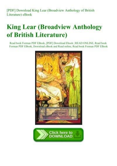 King Lear Broadview Anthology of British Literature Doc