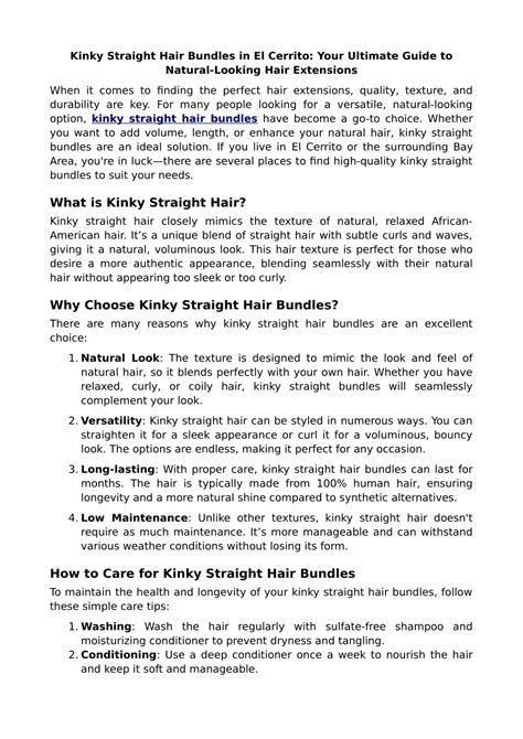 Kinky Straight Hair Bundles: A Comprehensive Guide to Transform Your Hair