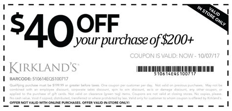 Kirklands 40 Off Coupon Printable Free