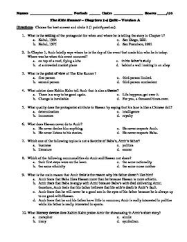 Kite Runner Multiple Choice Questions And Answers PDF