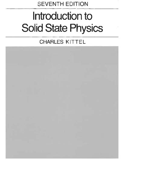 Kittle S Solution Of Intro To Solid State Physics Seventh Eddition Pdf Epub