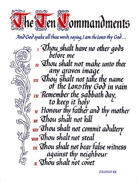 Kjv Ten Commandments Printable