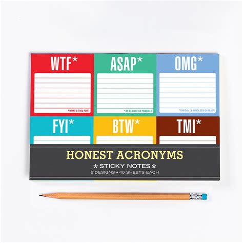 Knock Knock Honest Acronyms Sticky Note Packet Epub