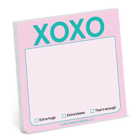 Knock Knock Sticky Note Pad XOXO Epub