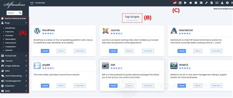 KnownHost cPanel dashboard interface for website management