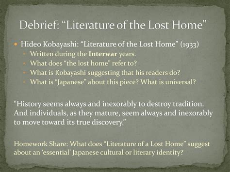 Kobayashi's Literary Journey