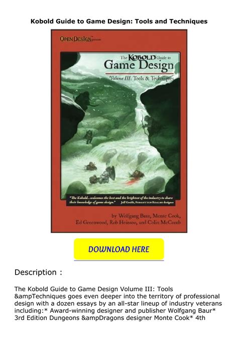 Kobold Guide to Game Design Tools and Techniques Kindle Editon