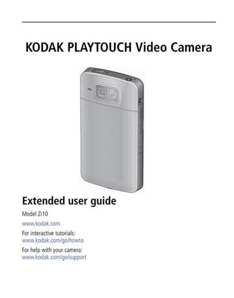 Kodak Play Touch Manual Ebook Reader